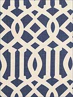 Imperial Trellis II Ivory Navy Fabric 174411 by Schumacher Fabrics for sale at Wallpapers To Go