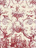 Le Couronnement De La Rosiere Rouge Fabric 175270 by Schumacher Fabrics for sale at Wallpapers To Go