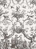 Le Couronnement De La Rosiere Grisaille Fabric 175273 by Schumacher Fabrics for sale at Wallpapers To Go