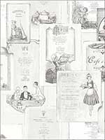 Vintage Menus Wallpaper G12286 by Galerie Wallpaper for sale at Wallpapers To Go