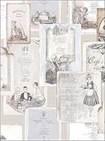 Vintage Menus Wallpaper G12287 by Galerie Wallpaper for sale at Wallpapers To Go