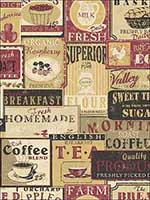 Coffee Kitchen Signs Wallpaper G12297 by Galerie Wallpaper for sale at Wallpapers To Go