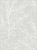 Metallic Trees Branches Linen Look Textured Wallpaper OY34001 by Paper and Ink Wallpaper for sale at Wallpapers To Go