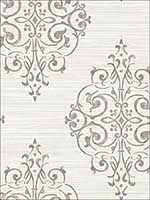 Metallic Medallion Grasscloth Look Textured Wallpaper OY34907 by Paper and Ink Wallpaper for sale at Wallpapers To Go
