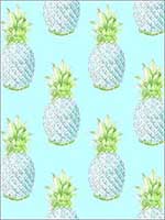 Copacabana Turquoise Pineapple Wallpaper 274424137 by A Street Prints Wallpaper for sale at Wallpapers To Go
