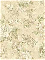 Floral Acanthus Antique Beige Wallpaper HK90007 by Wallquest Wallpaper for sale at Wallpapers To Go