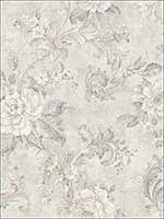 Floral Acanthus Stone Gray Wallpaper HK90008 by Wallquest Wallpaper for sale at Wallpapers To Go