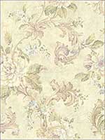 Floral Acanthus Golden Iris Wallpaper HK90009 by Wallquest Wallpaper for sale at Wallpapers To Go