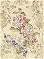 Grand Cameo Antique Gold Wallpaper HK90207 by Wallquest Wallpaper for sale at Wallpapers To Go