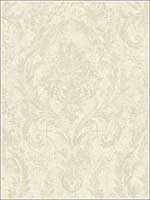 Hudson Damask Warm Beige Wallpaper HK90704 by Wallquest Wallpaper for sale at Wallpapers To Go