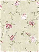 Rose Trail Antique Red Wallpaper HK90801 by Wallquest Wallpaper for sale at Wallpapers To Go