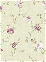 Rose Trail Antique Purple Wallpaper HK90809 by Wallquest Wallpaper for sale at Wallpapers To Go