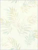 Palm Leaves Golden Blue Wallpaper HK91404 by Wallquest Wallpaper for sale at Wallpapers To Go