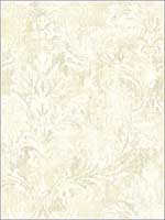 Distressed Damask Light Gold Wallpaper VF30501 by Wallquest Wallpaper for sale at Wallpapers To Go