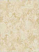 Distressed Damask Tawny Wallpaper VF30507 by Wallquest Wallpaper for sale at Wallpapers To Go