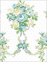 Nosegay Teal Wallpaper HC80414 by Wallquest Wallpaper for sale at Wallpapers To Go