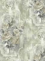 Rose Panel Antique Luster Wallpaper AR30000 by Wallquest Wallpaper for sale at Wallpapers To Go