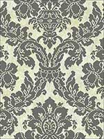 Embroidered Damask Onyx Wallpaper AR31900 by Wallquest Wallpaper for sale at Wallpapers To Go