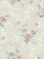 Tossed Floral Scroll Cool Primary Wallpaper MV80101 by Wallquest Wallpaper for sale at Wallpapers To Go