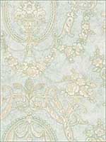 Frills Cameo Vintage Blue Wallpaper MV80602 by Wallquest Wallpaper for sale at Wallpapers To Go