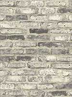 Vintage Brick Washed Grey Wallpaper MV81407 by Wallquest Wallpaper for sale at Wallpapers To Go