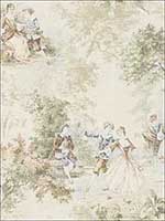 Vintage Toile Warm Neutral Wallpaper MV82302 by Wallquest Wallpaper for sale at Wallpapers To Go