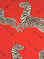 Zebras Masai Red Wallpaper WP81388M001 by Scalamandre Wallpaper for sale at Wallpapers To Go