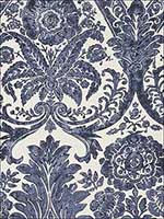 Luciana Damask Print Denim Wallpaper SC0003WP88354 by Scalamandre Wallpaper for sale at Wallpapers To Go