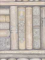 Bookcase Cream Wallpaper LL29569 by Norwall Wallpaper for sale at Wallpapers To Go