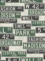 New York Signs Wallpaper TH53404 by Pelican Prints Wallpaper for sale at Wallpapers To Go