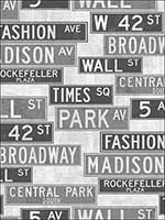 New York Signs Wallpaper TH53408 by Pelican Prints Wallpaper for sale at Wallpapers To Go