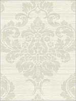 Grasscloth Look Damask Stria Wallpaper Textured Wallpaper RC10905 by Wallquest Wallpaper for sale at Wallpapers To Go