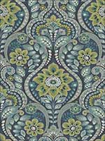 Night Bloom Navy Damask Wallpaper 276312101 by A Street Prints Wallpaper for sale at Wallpapers To Go