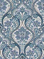 Night Bloom Blue Damask Wallpaper 276312102 by A Street Prints Wallpaper for sale at Wallpapers To Go