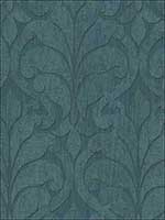 Vallon Teal Damask Wallpaper 376003 by Eijffinger Wallpaper for sale at Wallpapers To Go