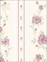 Floral Trail Striped Wallpaper IM36410 by Norwall Wallpaper for sale at Wallpapers To Go