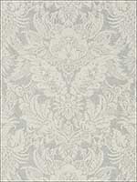 Chardonnet Damask Grey Wallpaper T72582 by Thibaut Wallpaper for sale at Wallpapers To Go