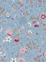 Espen Sky Blue Floral Wallpaper 375005 by Eijffinger Wallpaper for sale at Wallpapers To Go