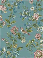Willem Teal Painted Garden Wallpaper 375062 by Eijffinger Wallpaper for sale at Wallpapers To Go