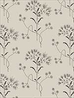 Wildflower White Gatherings Taupe Wallpaper ME1519 by York Wallpaper for sale at Wallpapers To Go