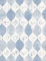 Woodblock Print True Blue Wallpaper ME1568 by York Wallpaper for sale at Wallpapers To Go