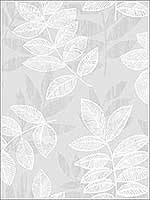 Chimera Silver Flocked Leaf Wallpaper 279387321 by A Street Prints Wallpaper for sale at Wallpapers To Go