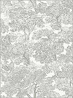 Spinney Grey Toile Wallpaper 311512541 by Chesapeake Wallpaper for sale at Wallpapers To Go