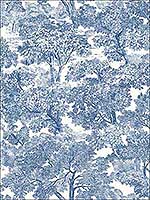 Spinney Blue Toile Wallpaper 311512543 by Chesapeake Wallpaper for sale at Wallpapers To Go