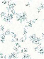 Cyrus Teal Floral Wallpaper 311524480 by Chesapeake Wallpaper for sale at Wallpapers To Go