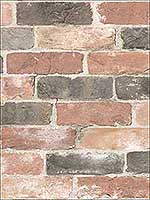 Newport Reclaimed Brick Peel and Stick Wallpaper NU2064 by Brewster Wallpaper for sale at Wallpapers To Go