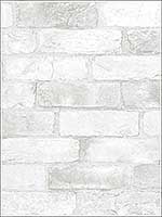 Loft White Brick Peel and Stick Wallpaper NU2218 by Brewster Wallpaper for sale at Wallpapers To Go