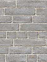 Grey Brick Façade Peel and Stick Wallpaper NU2236 by Brewster Wallpaper for sale at Wallpapers To Go