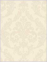 Damask Cream and Iridescent Cream Wallpaper G67607 by Galerie Wallpaper for sale at Wallpapers To Go