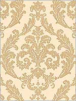 Damask Cream and Gold Wallpaper G67608 by Galerie Wallpaper for sale at Wallpapers To Go